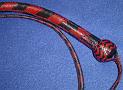 4ft Red and Black 32 plait Custom Signal Whip B
